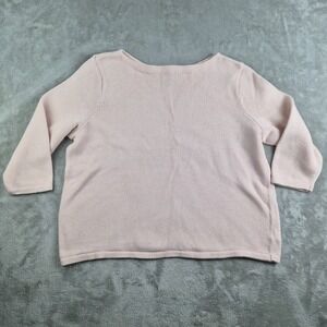 Lauren Ralph Lauren Sweater Womens 2X Pink Knit Mercerized Cotton Boat Neck